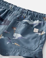 Baby Recycled Ocean-Print Swim Trunks