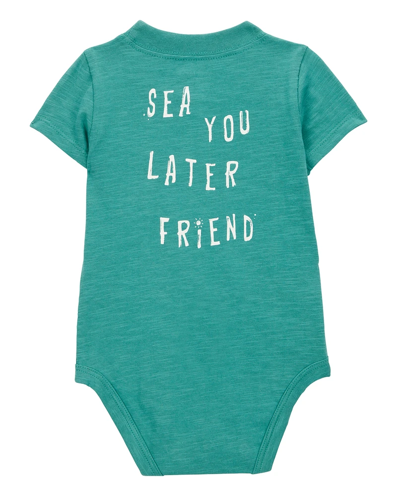 Baby 2-Piece "Sea You Later" Bodysuit & Pant Set - Green/Grey