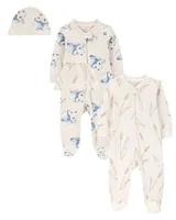 Baby 4-Pack Sleeper & Caps Set