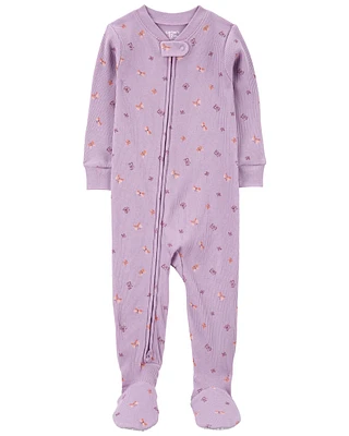 Toddler 1-Piece Butterfly Thermal Footie Pyjamas