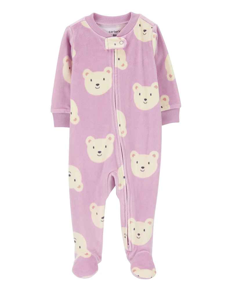 Baby 1-Piece Bear Fleece Footie Sleeper