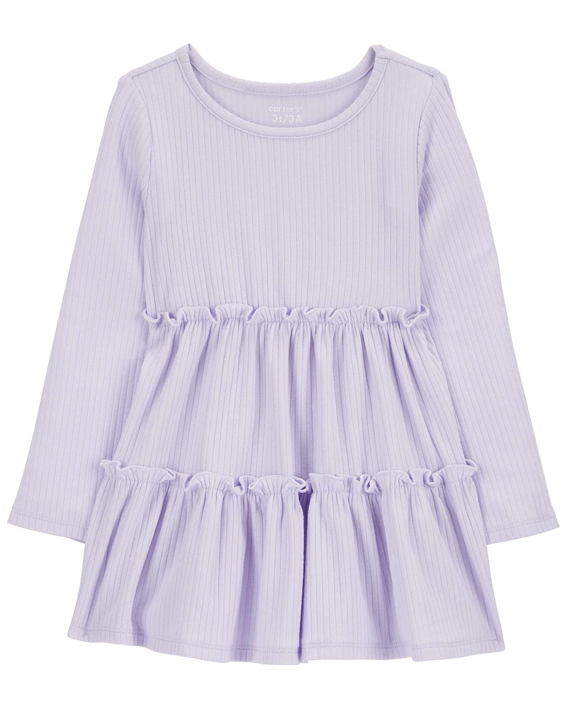 Toddler Tiered Ribbed Dress