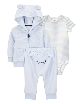 Baby 3-Piece Dog Little Cardigan Set