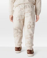 Toddler Pull-On Animal Print Fleece Pants - Grey