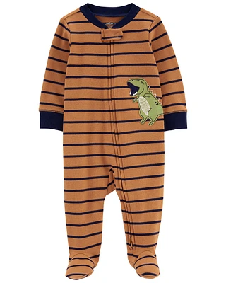Dinosaur 2-Way Zip Cotton Sleeper Pyjamas
