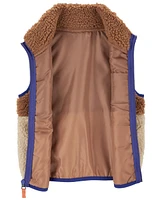 Zip-Up Sherpa Vest