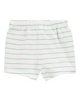 Baby Striped Pull-On Slub Jersey Shorts