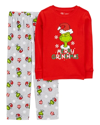 Kid 2-Piece Christmas Grinch Cotton & Fleece Pyjamas