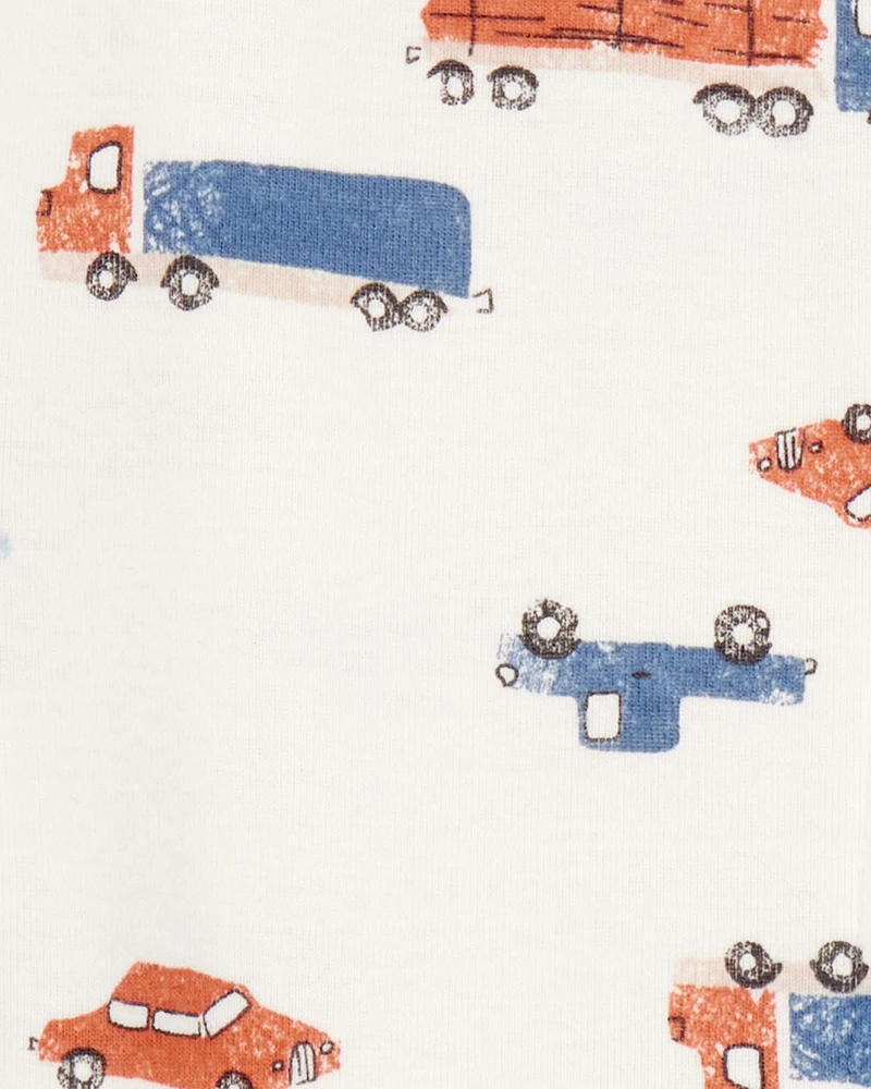 Baby Boy 1-Piece Car Print 100% Snug Fit Cotton Footie Pyjamas