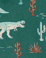 Button-Front Dinosaur-Print Shirt