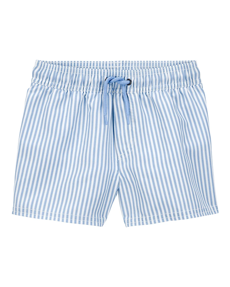 Toddler Striped Swim Trunks - Blue