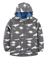 Dinosaur Colour Changing Rain Jacket - Grey