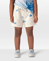 Toddler Sea Print Pull-On French Terry Shorts - Ivory