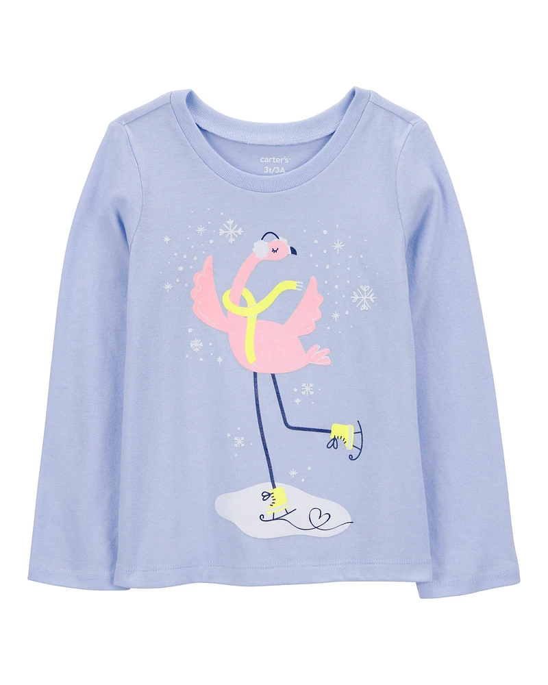 Toddler Flamingo Long-Sleeve Graphic Tee