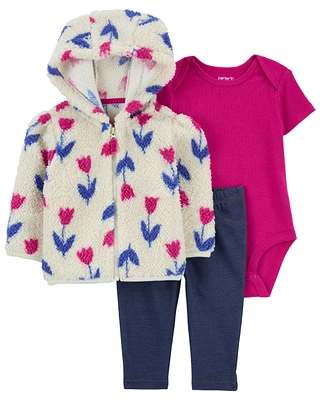 Baby 3-Piece Floral Little Jacket Set