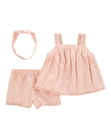 Baby 3-Piece Lace Trim Outfit Set