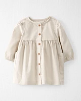 Baby Organic Cotton Corduroy Pocket Dress Toasted Wheat