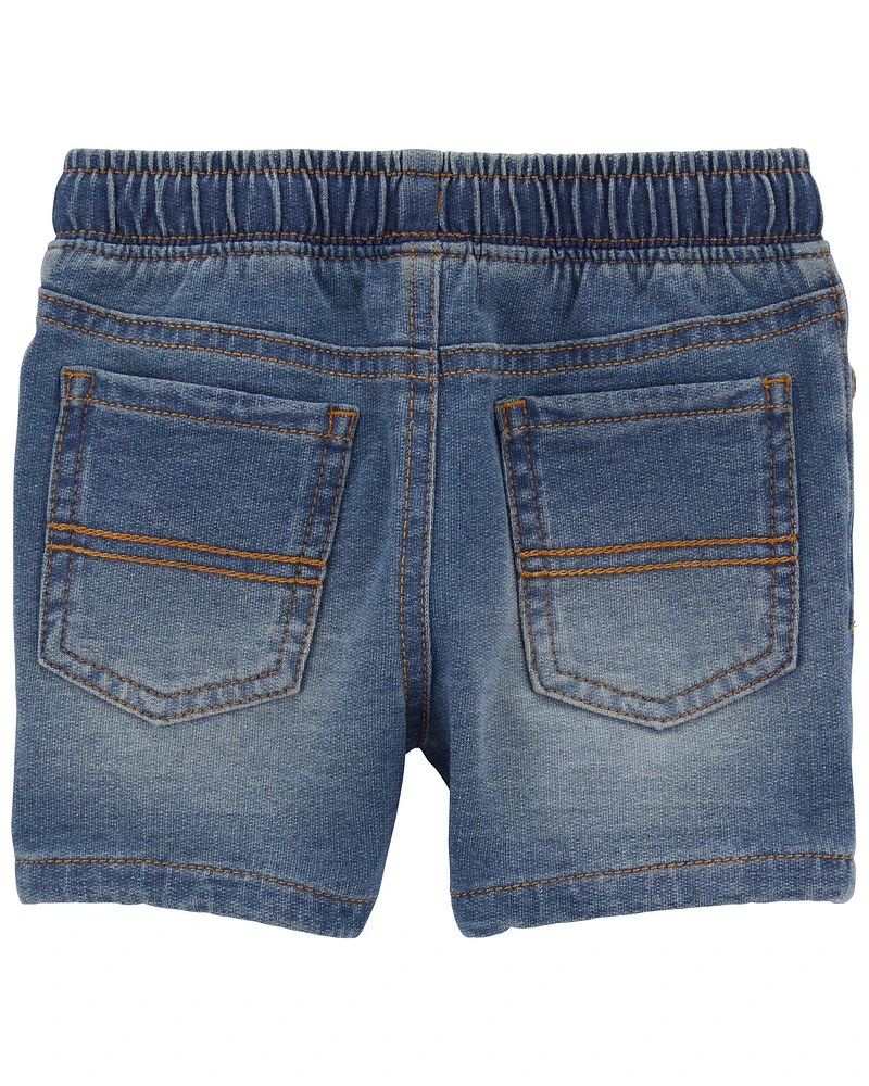 Pull-On Denim Shorts