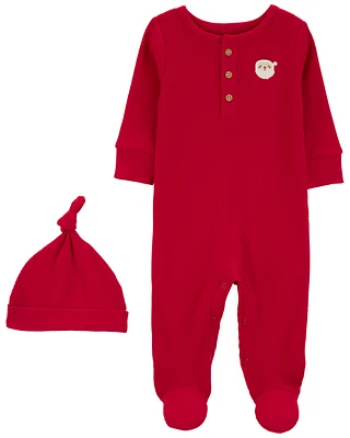 Baby 2-Piece Red Santa Sleep and Play Set