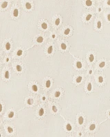 Baby Solid Cotton Dress - Cream