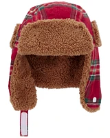 Toddler Plaid Fuzzy Trapper Hat