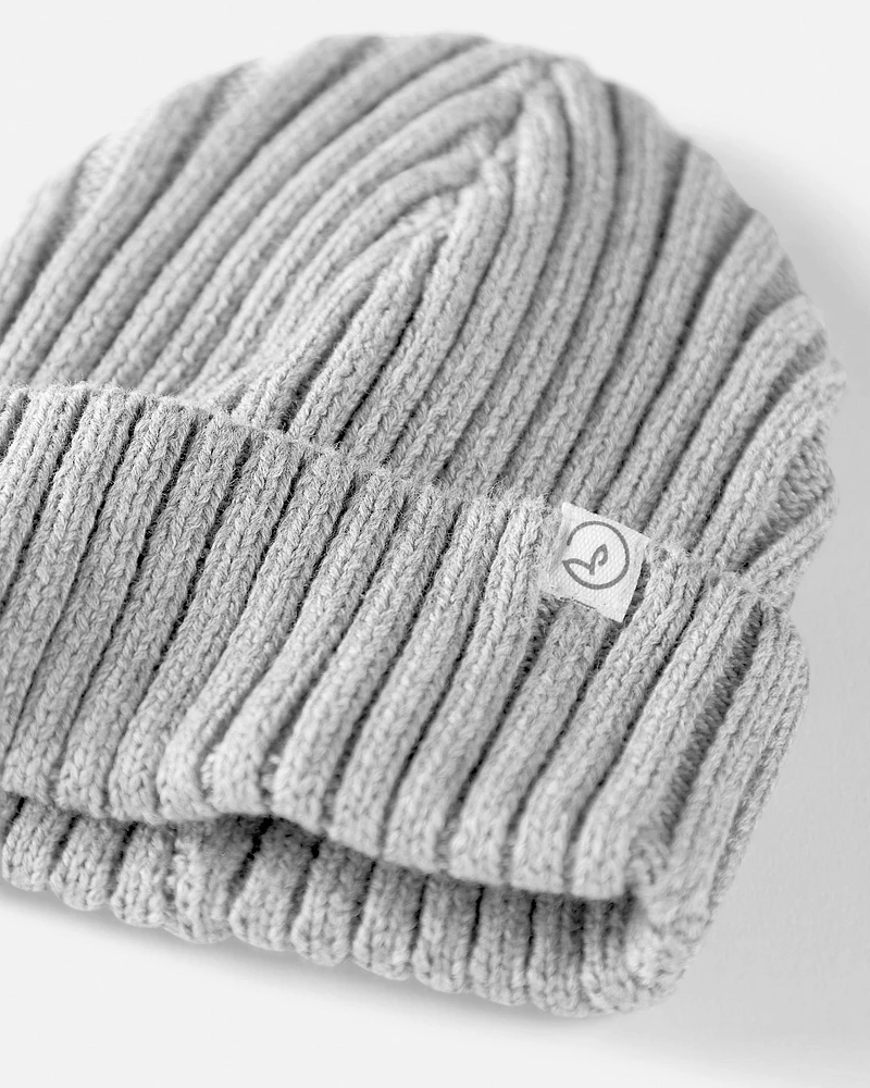 Toddler Organic Cotton Ribbed Knit Beanie