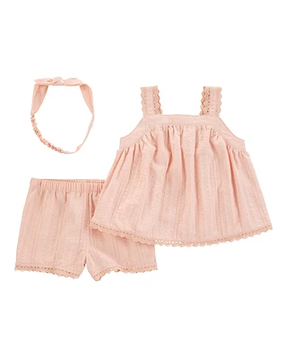 Baby 3-Piece Lace Trim Outfit Set
