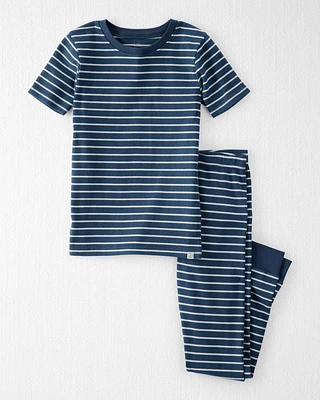 Kid Organic Cotton Pyjamas Set Stripes-Blue