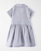 Toddler Organic Cotton Gauze Striped Dress