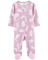 Baby Animal 2-Way Zip Cotton Sleeper Pyjamas