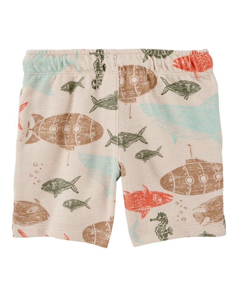 Toddler Sea Print Pull-On Shorts