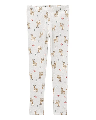 Kid Reindeer Stretch Leggings