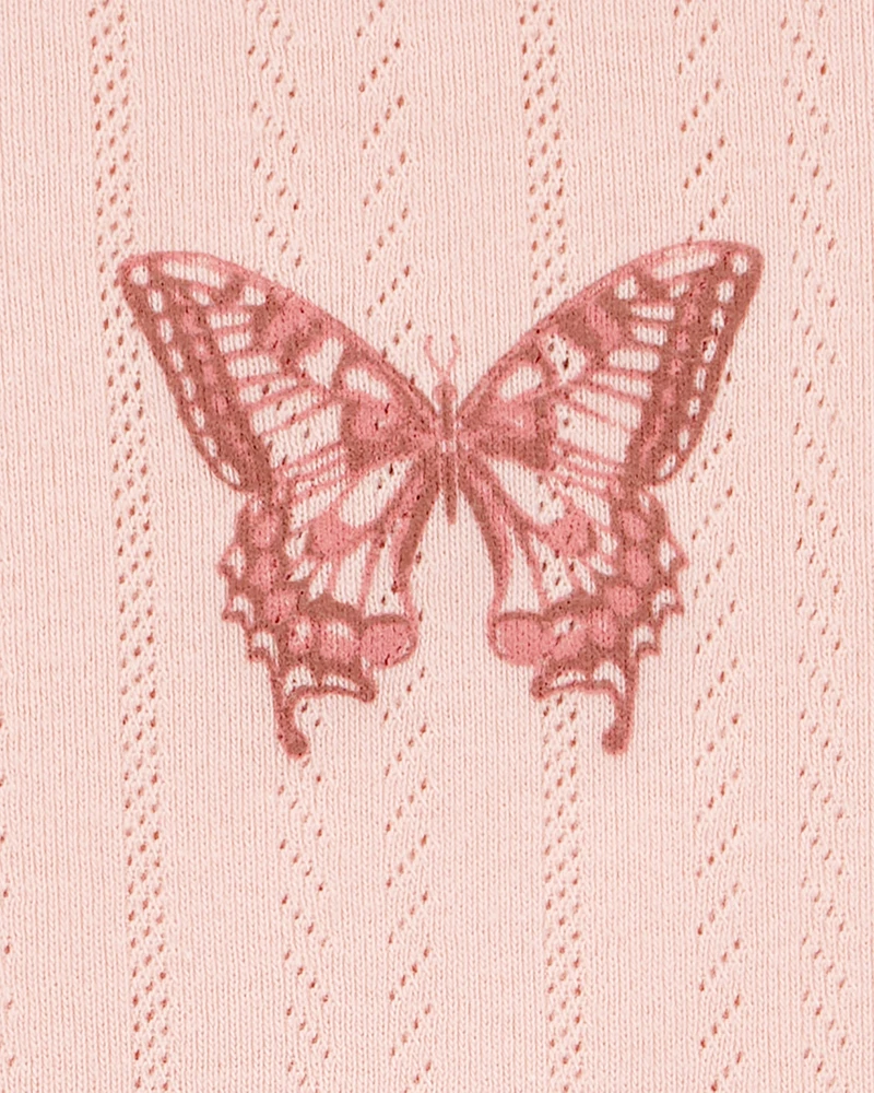 Kid Butterfly Pointelle Baby Tee