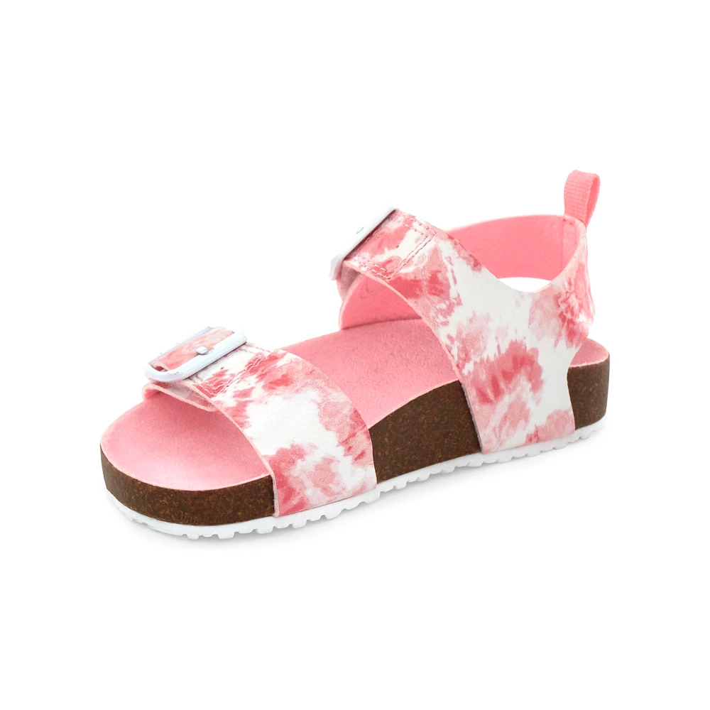 Tie Dye Buckle Footbed Sandals