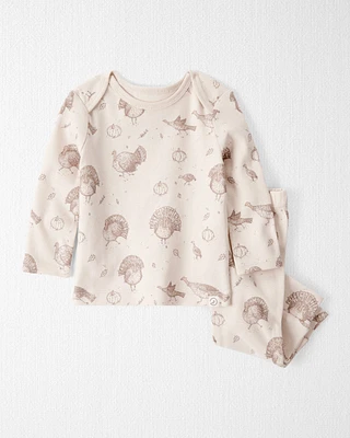 Baby 2-Piece Organic Cotton Ribbed Knit Set Autumn Grove print