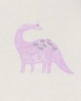 Toddler Dinosaur Print Snug Fit Cotton 4-Piece Pyjamas