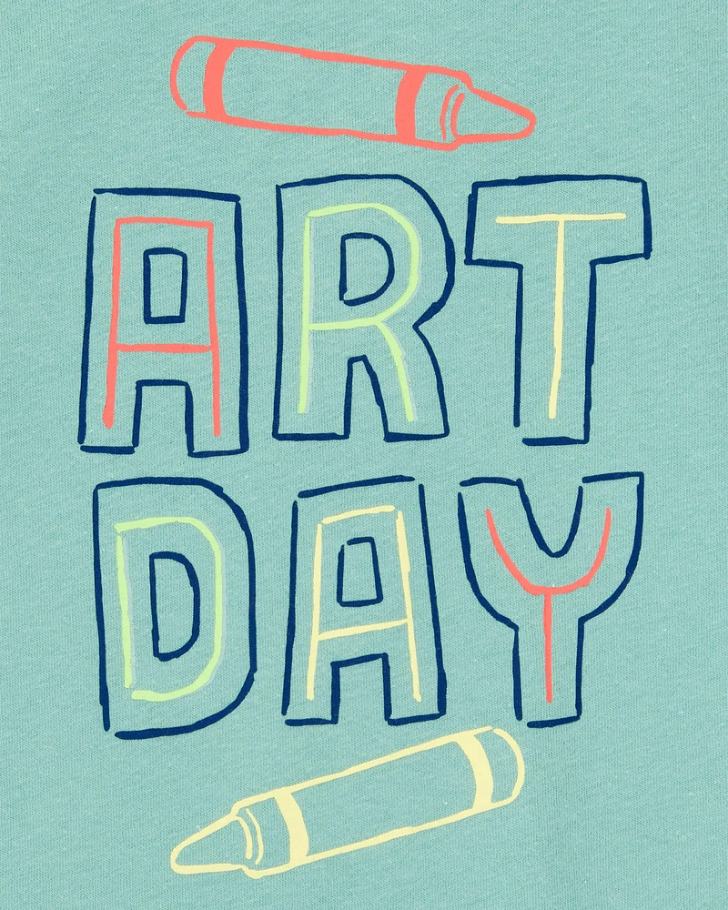 Toddler Art Day Short-Sleeve Graphic Tee - Teal