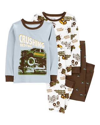 Kid 4-Piece Monster Truck 100% Snug Fit Cotton Pyjamas