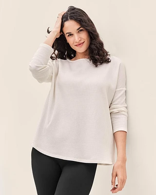 Adult Women's Maternity Loose-Fit Waffle Knit Tee