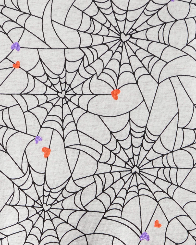 Girls Halloween Spiderwebs Long-Sleeve Dress