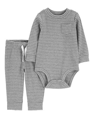 Baby 2-Piece Striped Bodysuit Pant Set