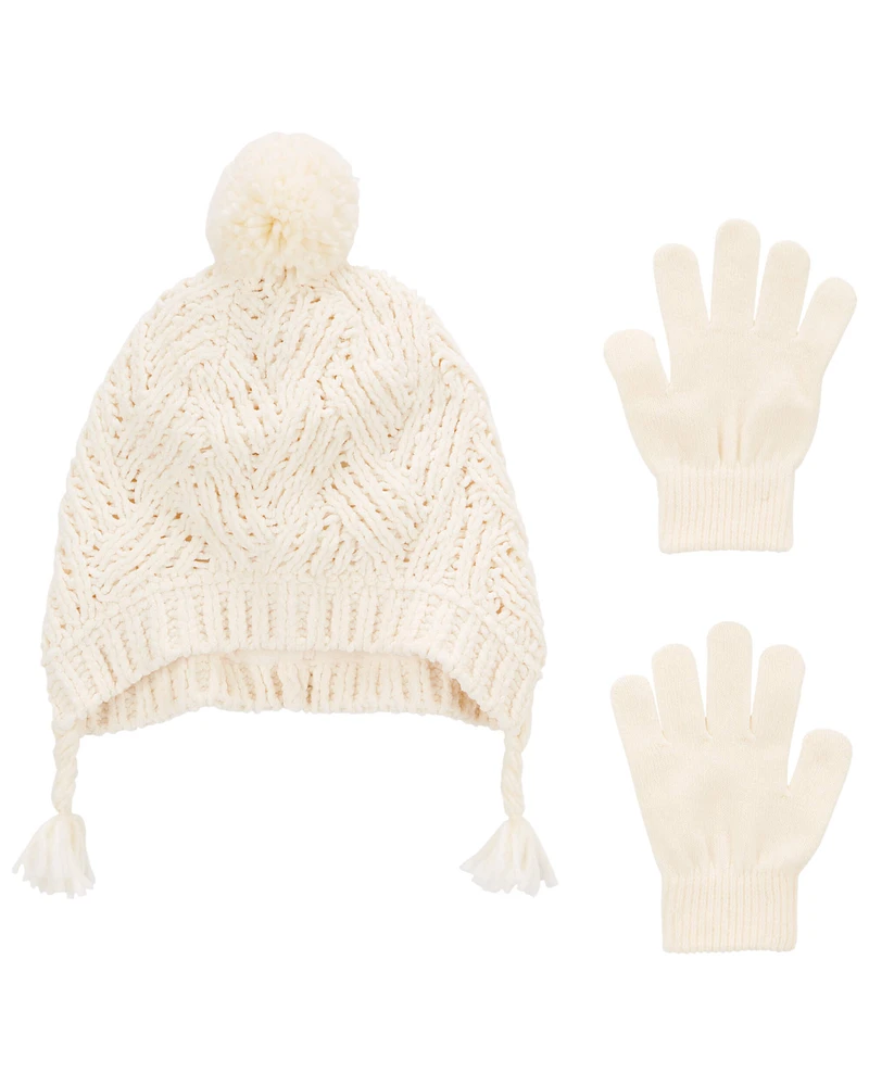 2-Pack Pom Hat & Gloves Set