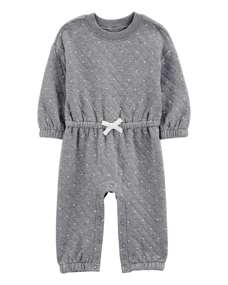 Baby Polka Dot Double-Knit Jumpsuit