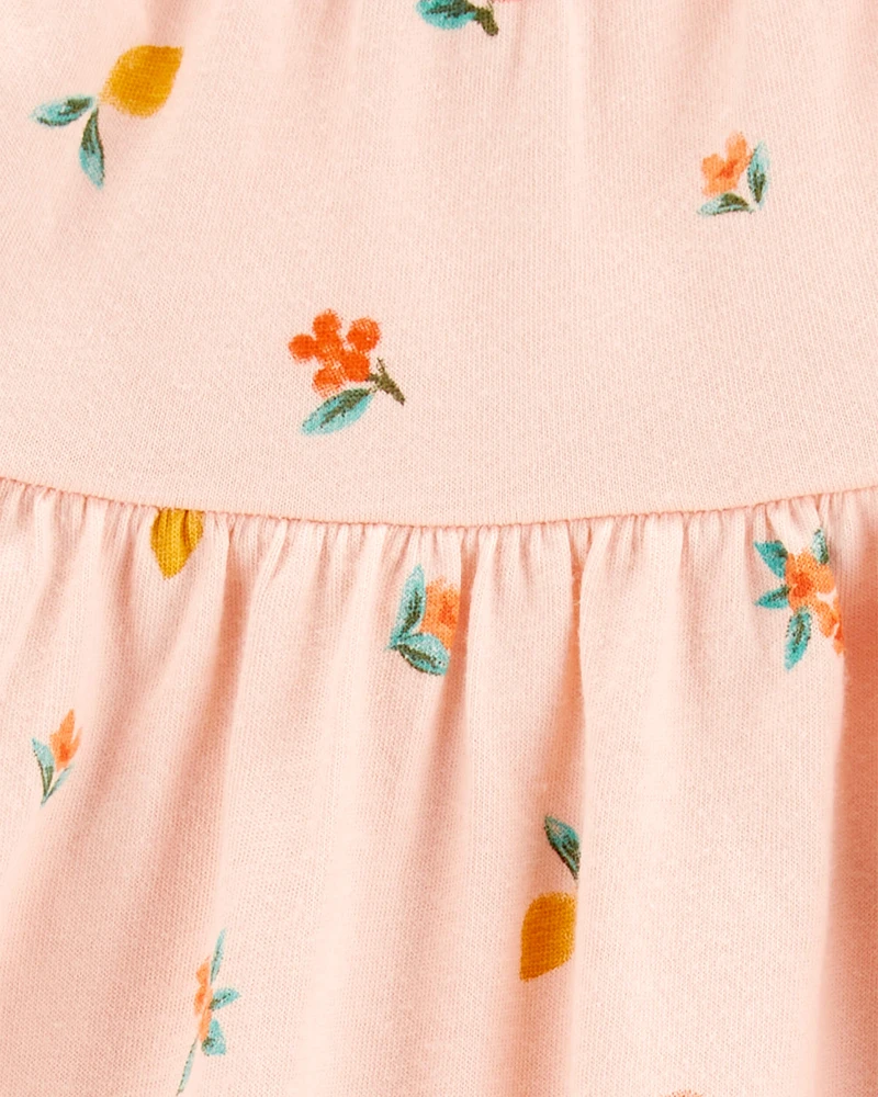 Baby Peach Sleeveless Cotton Dress