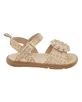 Every Step® First Walker Woven Flower Accent Sandals - Beige