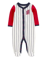 Baby Baseball Snap-Up Cotton Sleeper