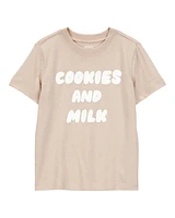Toddler Cookies & Milk Short-Sleeve Graphic Tee - Khaki