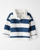 Baby Organic Cotton Henley Top Stripes