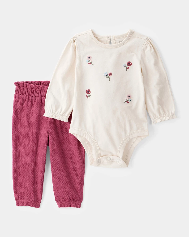 Baby 2-Piece Floral Bodysuit Pant Set