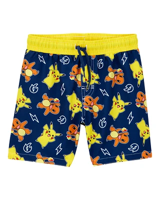 Kid Pokémon™ Pikachu Swim Trunks - Navy/Yellow